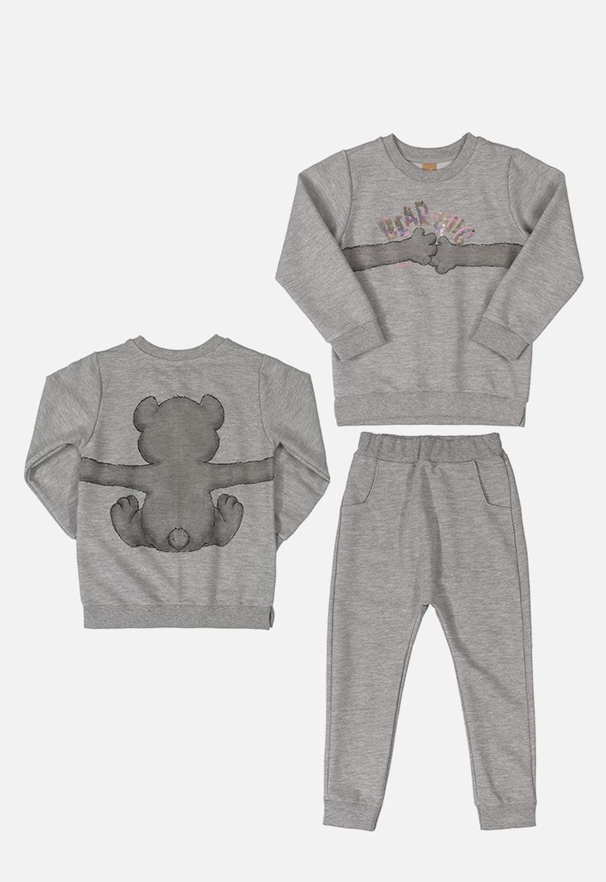 UP Baby - Girls sweat top & sweatpants set - grey