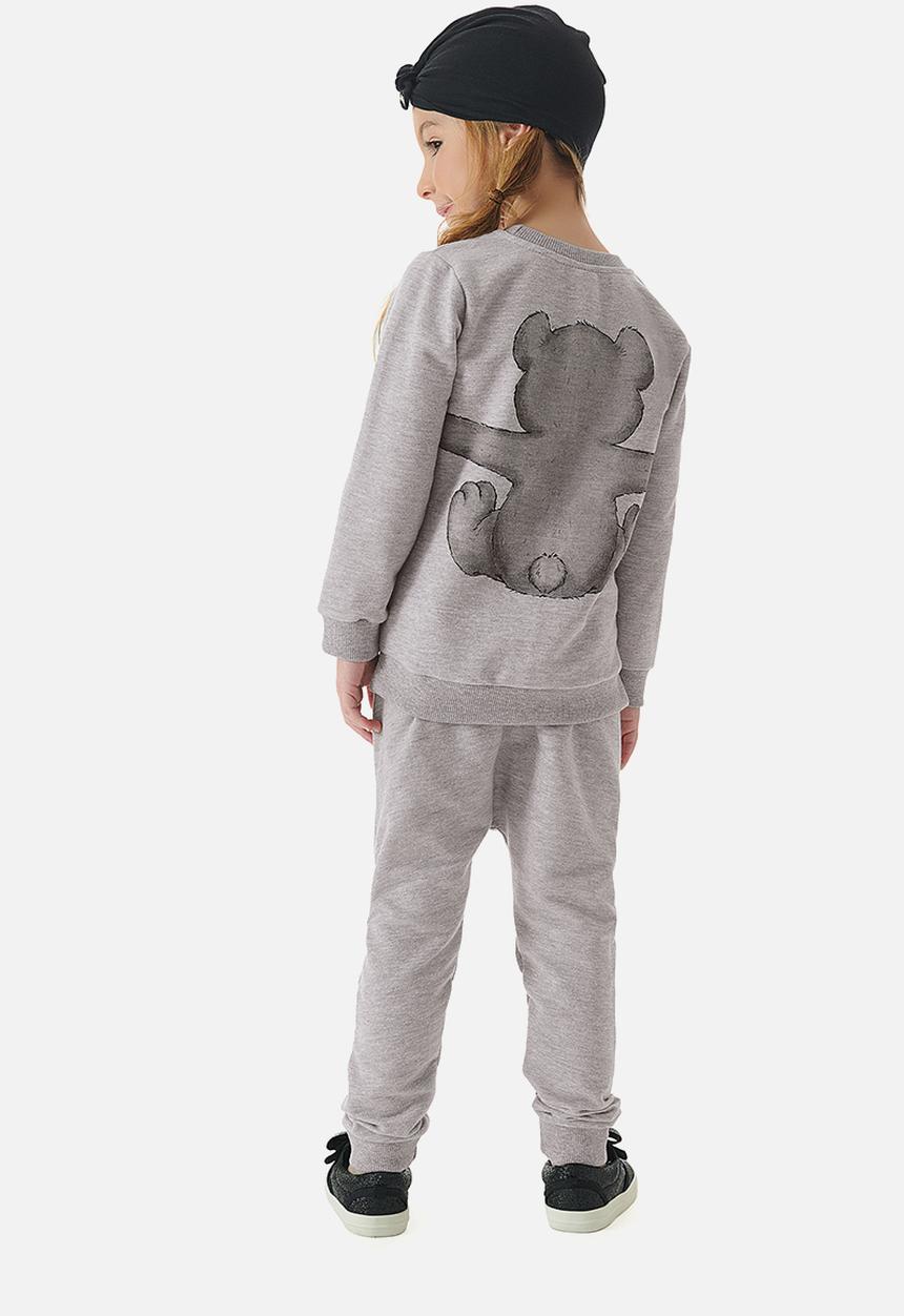 UP Baby - Girls sweat top & sweatpants set - grey