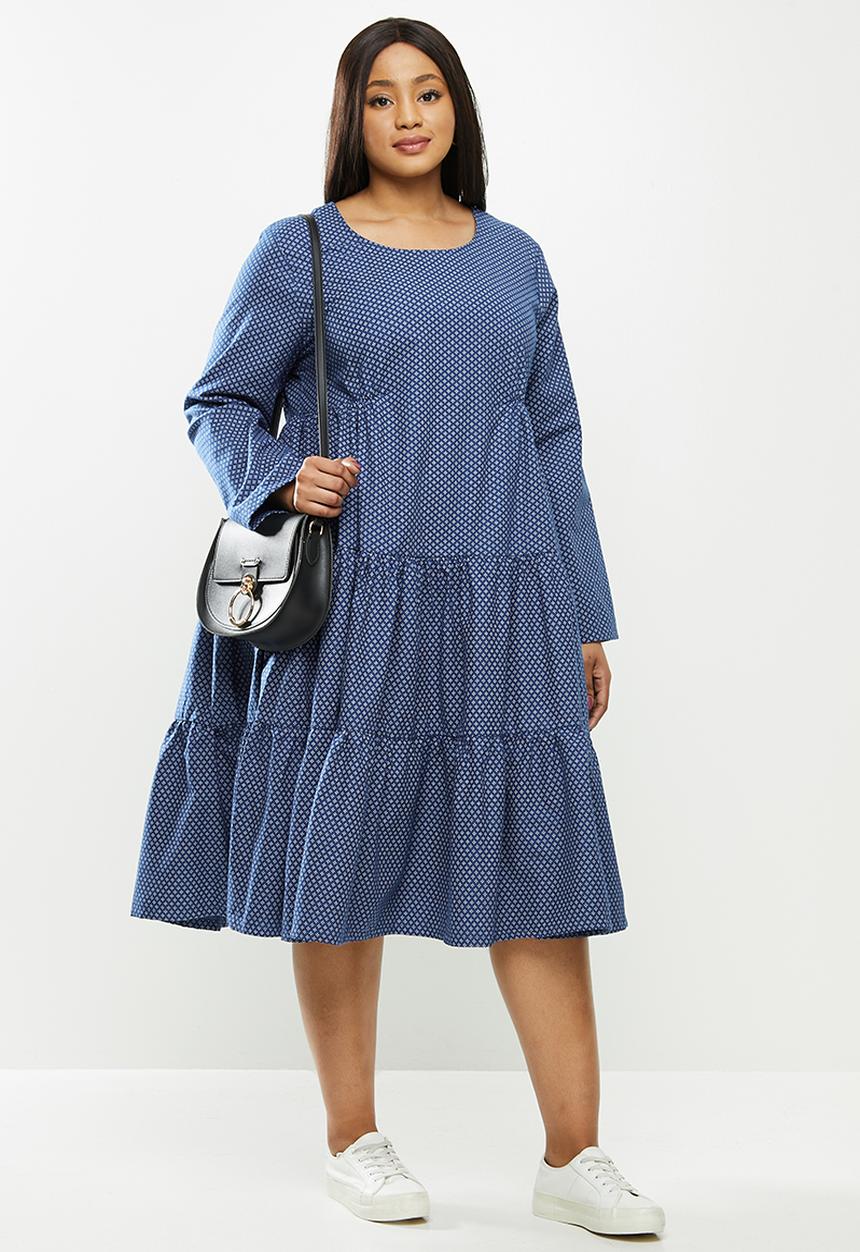 AMANDA LAIRD CHERRY - Plus klip dress - navy & white