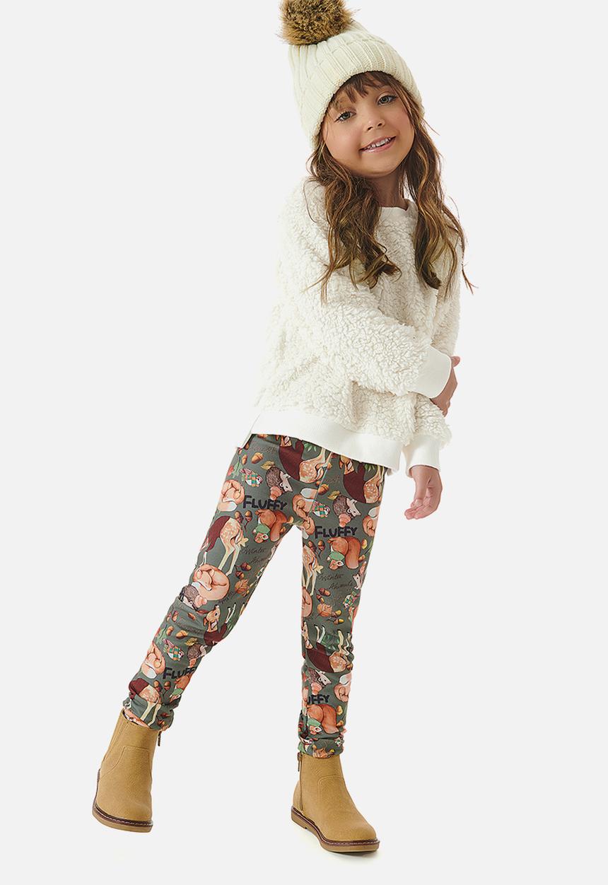 UP Baby - Girls faux fur sweatshirt & pants set - off white