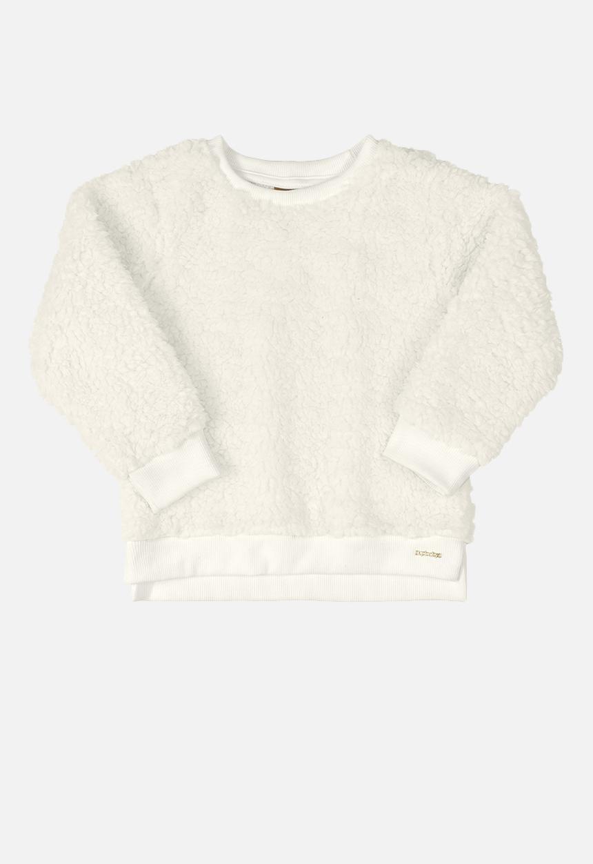 UP Baby - Girls faux fur sweatshirt & pants set - off white