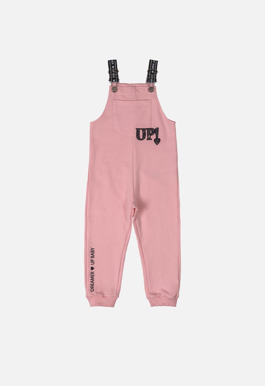 UP Baby - Girls dungaree & jersey set - pink