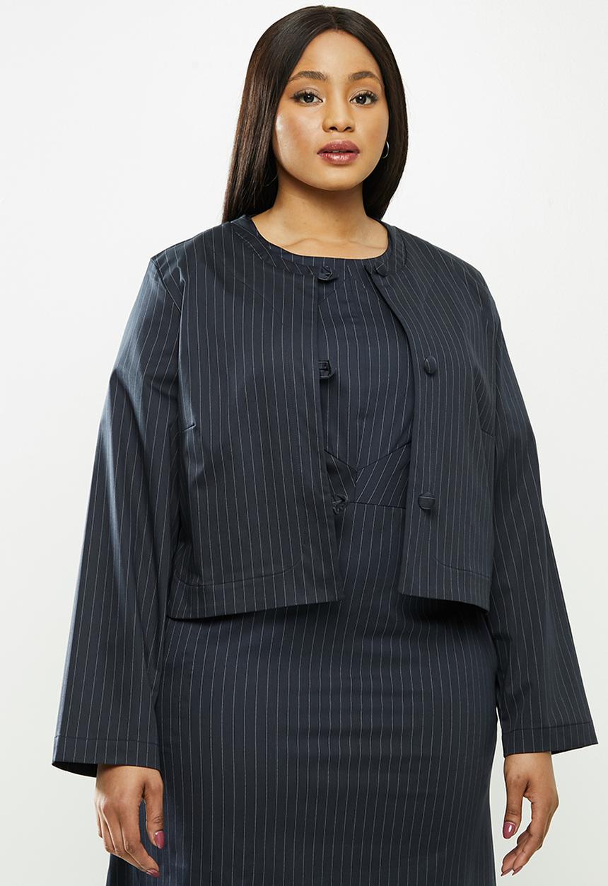 AMANDA LAIRD CHERRY - Plus blyde bolero - navy & white 