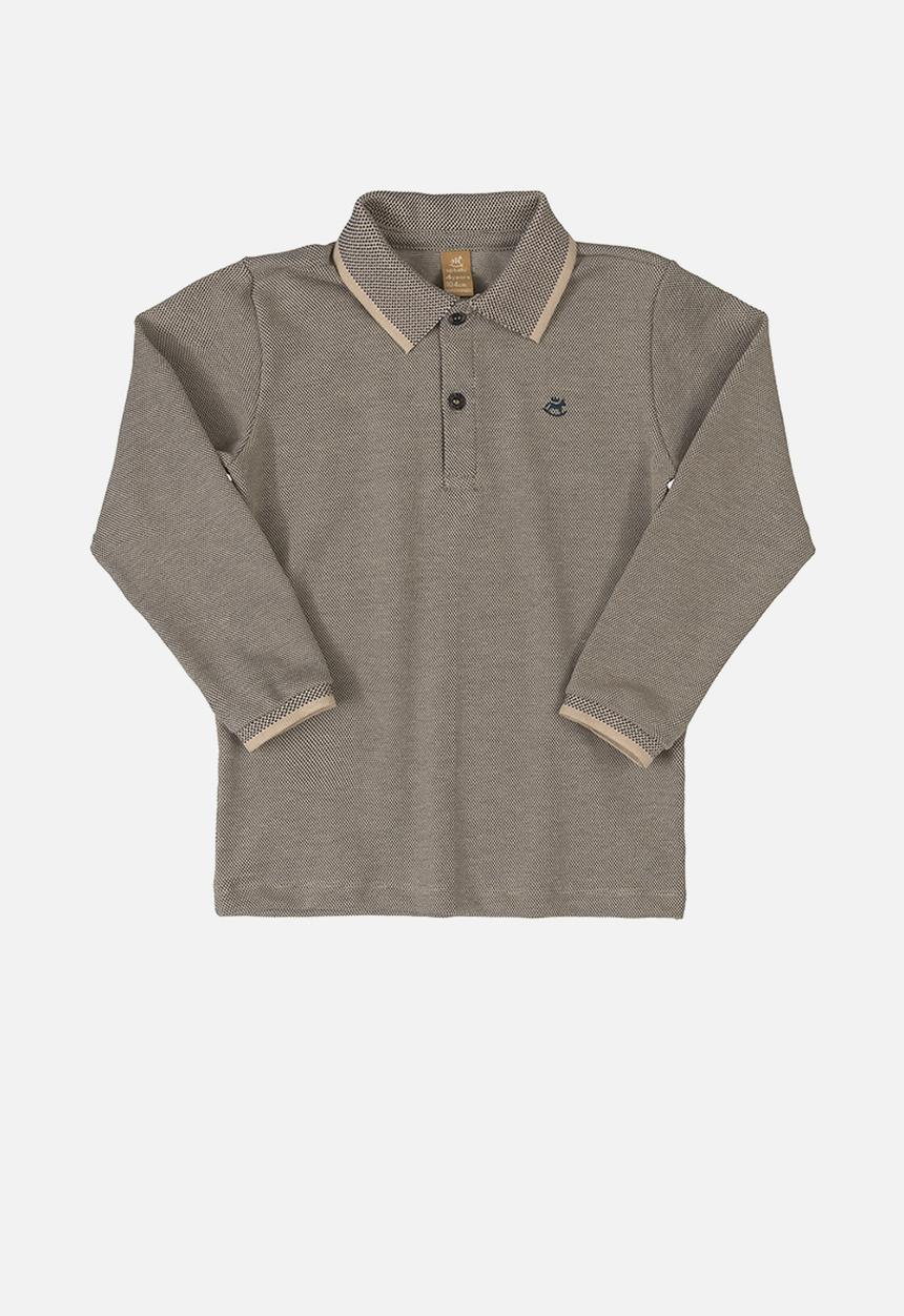 UP Baby - Boys long sleeve golfer - light brown
