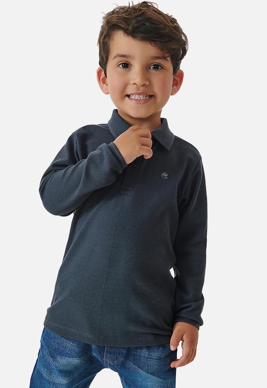 UP Baby - Boys long sleeve golfer - dark blue