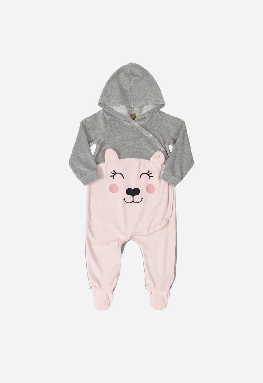 UP Baby - Girls bear onesie - grey