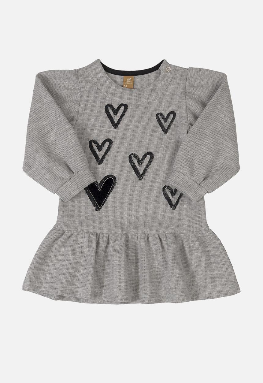 UP Baby - Girls sleeveless jacket & dress set - grey & black