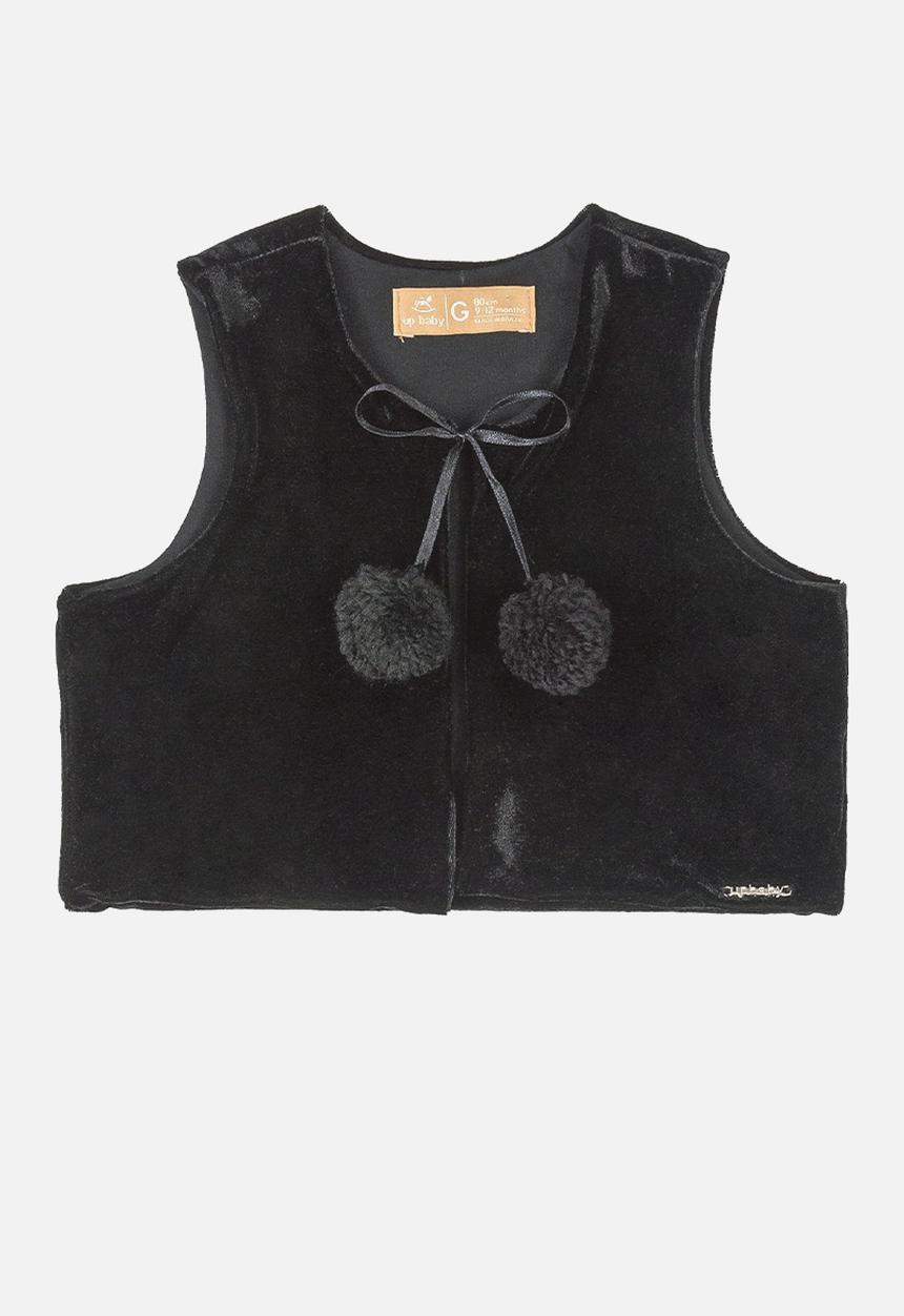 UP Baby - Girls sleeveless jacket & dress set - grey & black