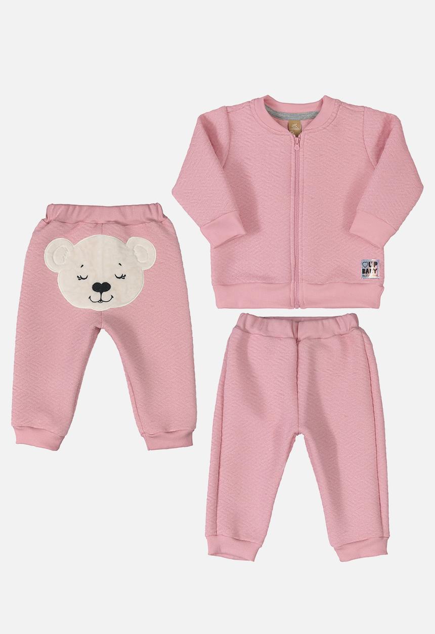 UP Baby - Girls quilted jacket & pants set - pink