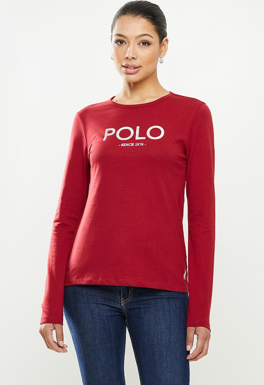 POLO - Relaxed long sleeve mirror tee - red