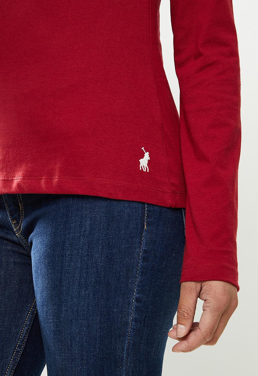 POLO - Relaxed long sleeve mirror tee - red