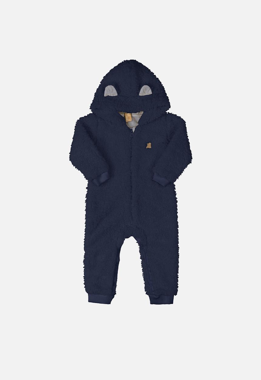 UP Baby - Boys faux fur onesie - dark blue