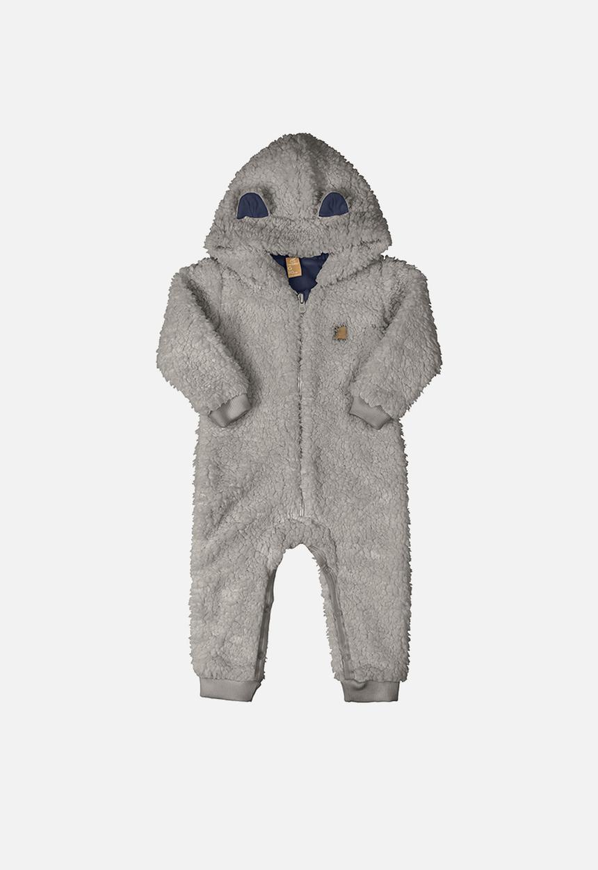 UP Baby - Boys faux fur onesie - grey