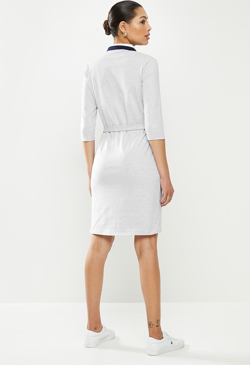 POLO - Ricci mid sleeve longer length golfer dress - grey 