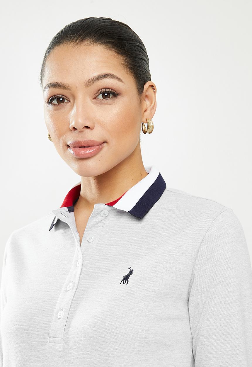 POLO - Ricci mid sleeve longer length golfer dress - grey 