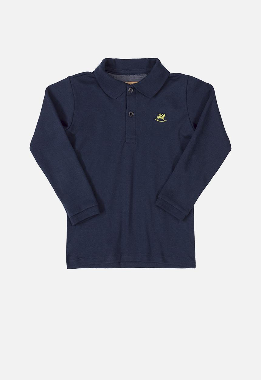 UP Baby - Boys soft jersey cotton polo shirt - navy