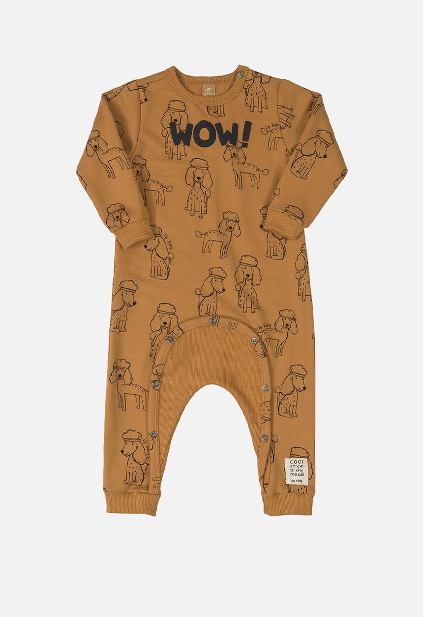 UP Baby - Boys wow romper - dark orange
