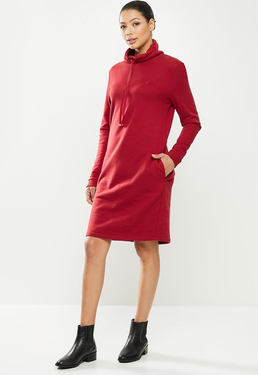 POLO - Dani high neck lounge dress - red