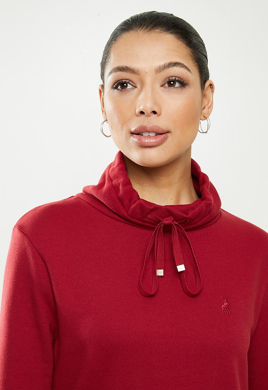 POLO - Dani high neck lounge dress - red