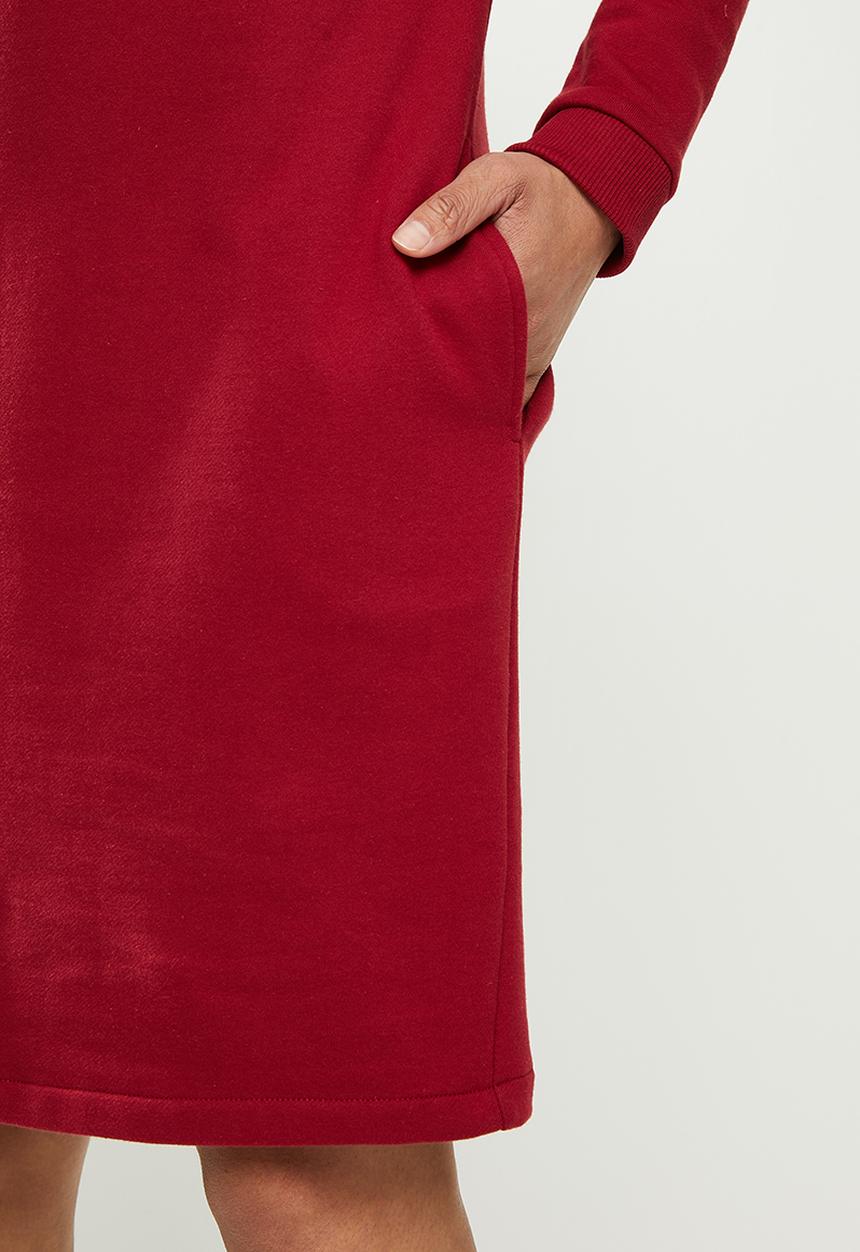 POLO - Dani high neck lounge dress - red