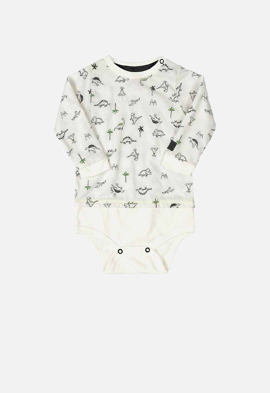 UP Baby - Baby boys printed babygrow - off white