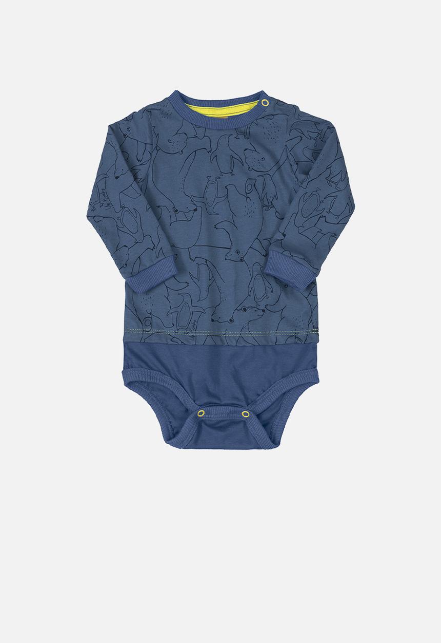 UP Baby - Baby boys printed babygrow - blue