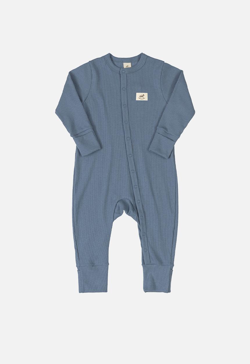 UP Baby - Baby boys ribbed romper - blue