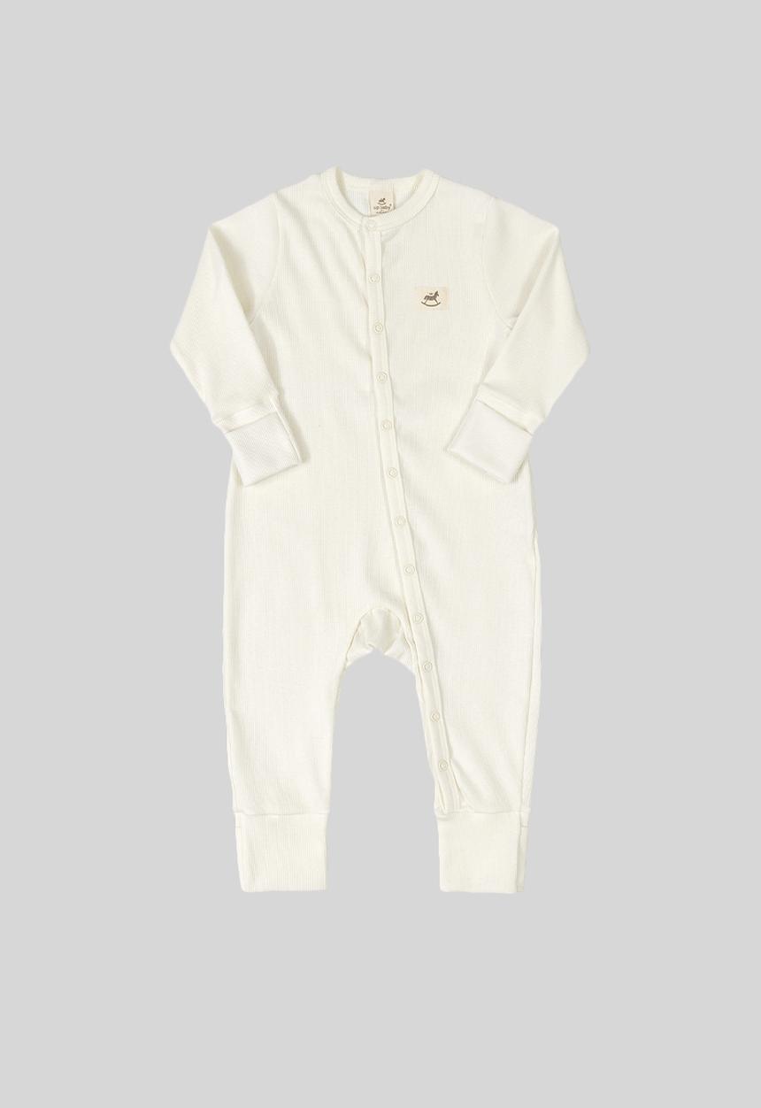 UP Baby - Baby ribbed romper - off white