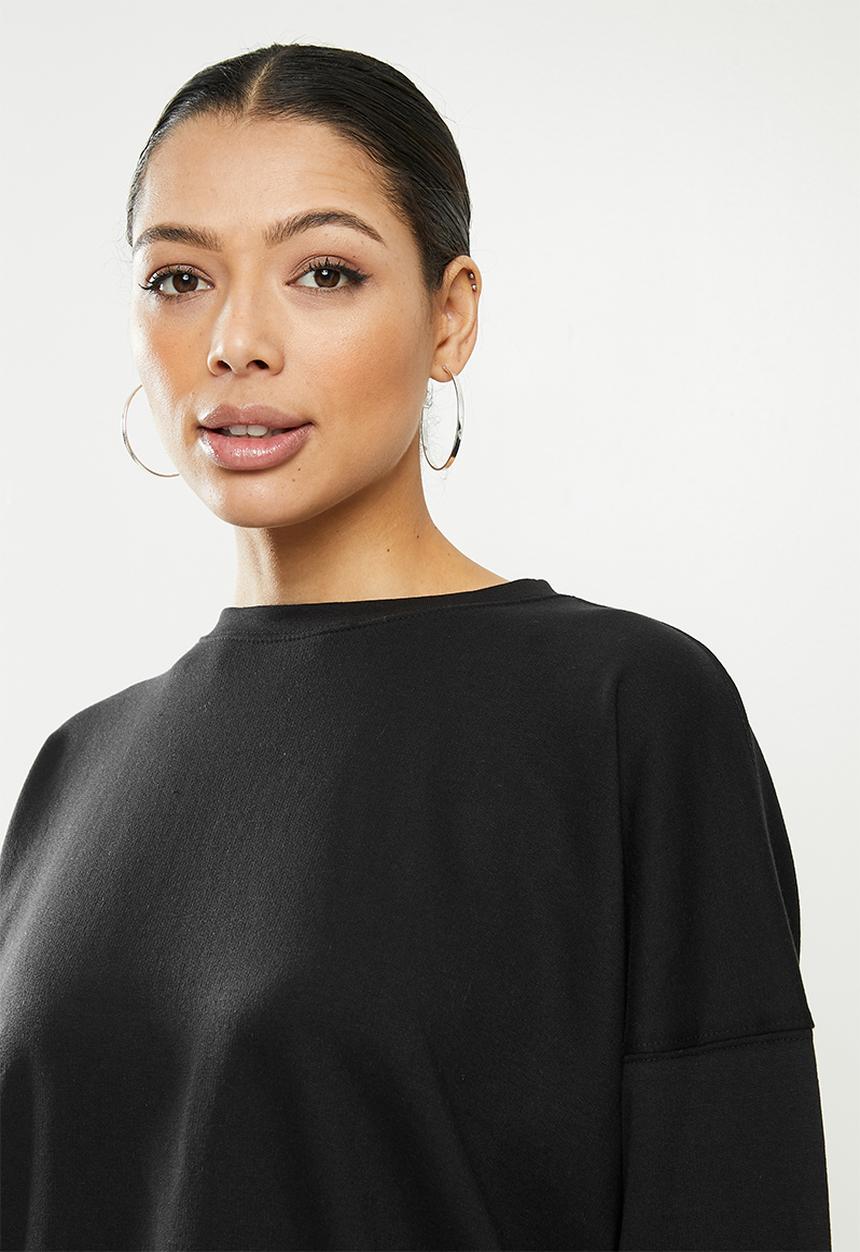 Missguided - Bad influence graphic sweatshirt - black
