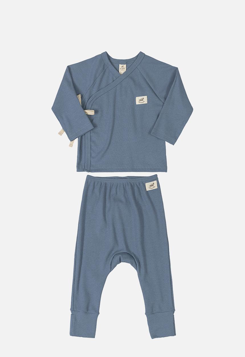 UP Baby - Baby boys ribbed cardigan & pants set - blue