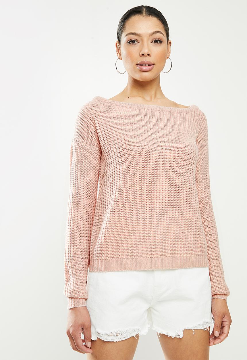 Missguided - Ophelita off shoulder jumper - pink