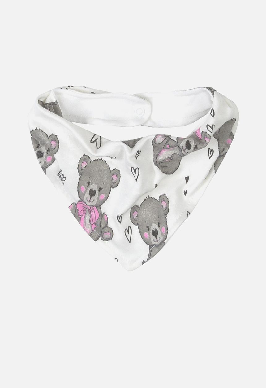 UP Baby - Baby girls bear bib - off white