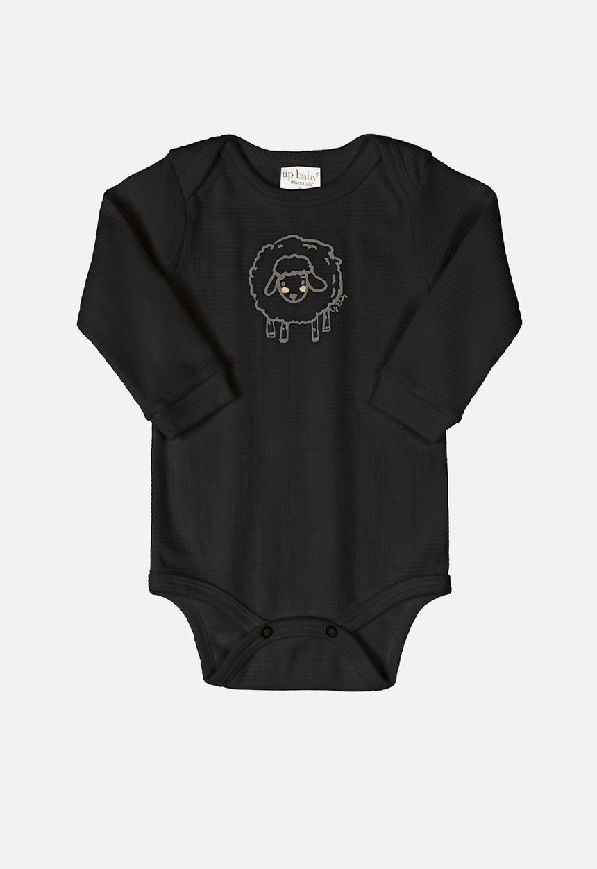 UP Baby - Baby boys ribbed bodysuit, pants & beanie set - black