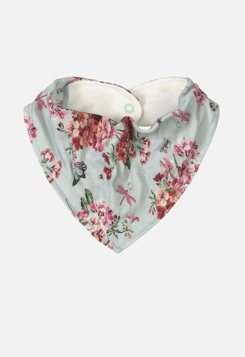 UP Baby - Girls floral bib - light blue