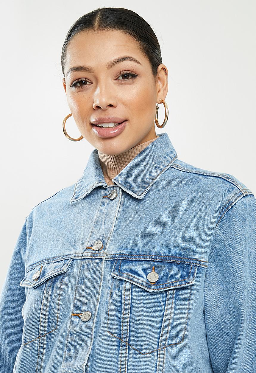 Missguided - Oversized denim jacket - blue