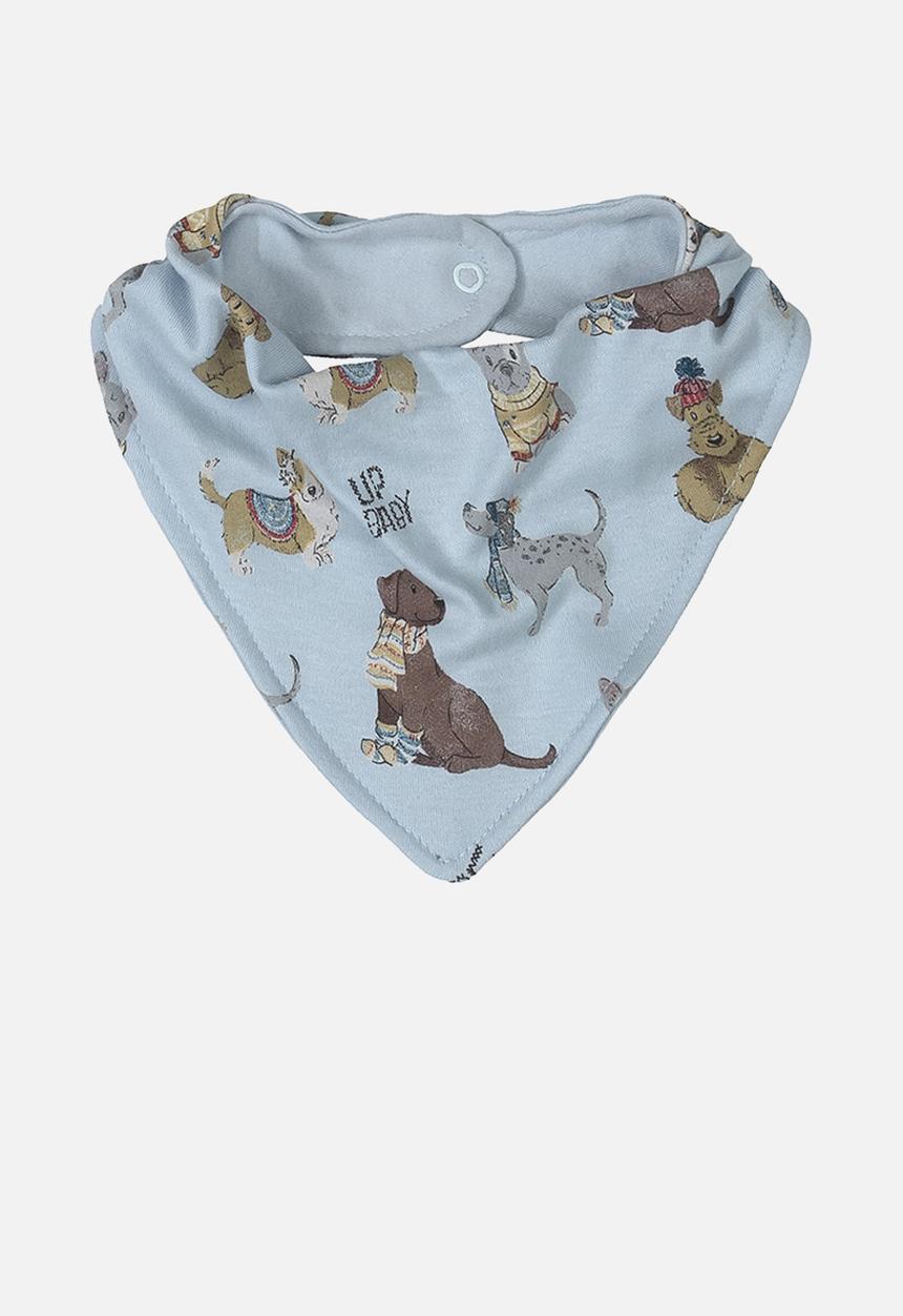 UP Baby - Baby boys dog print bib - blue
