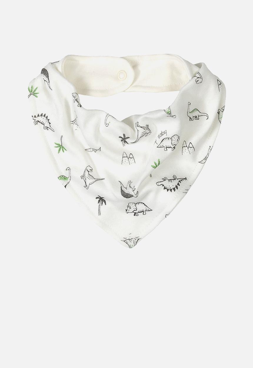 UP Baby - Baby boys dino print bib - off white