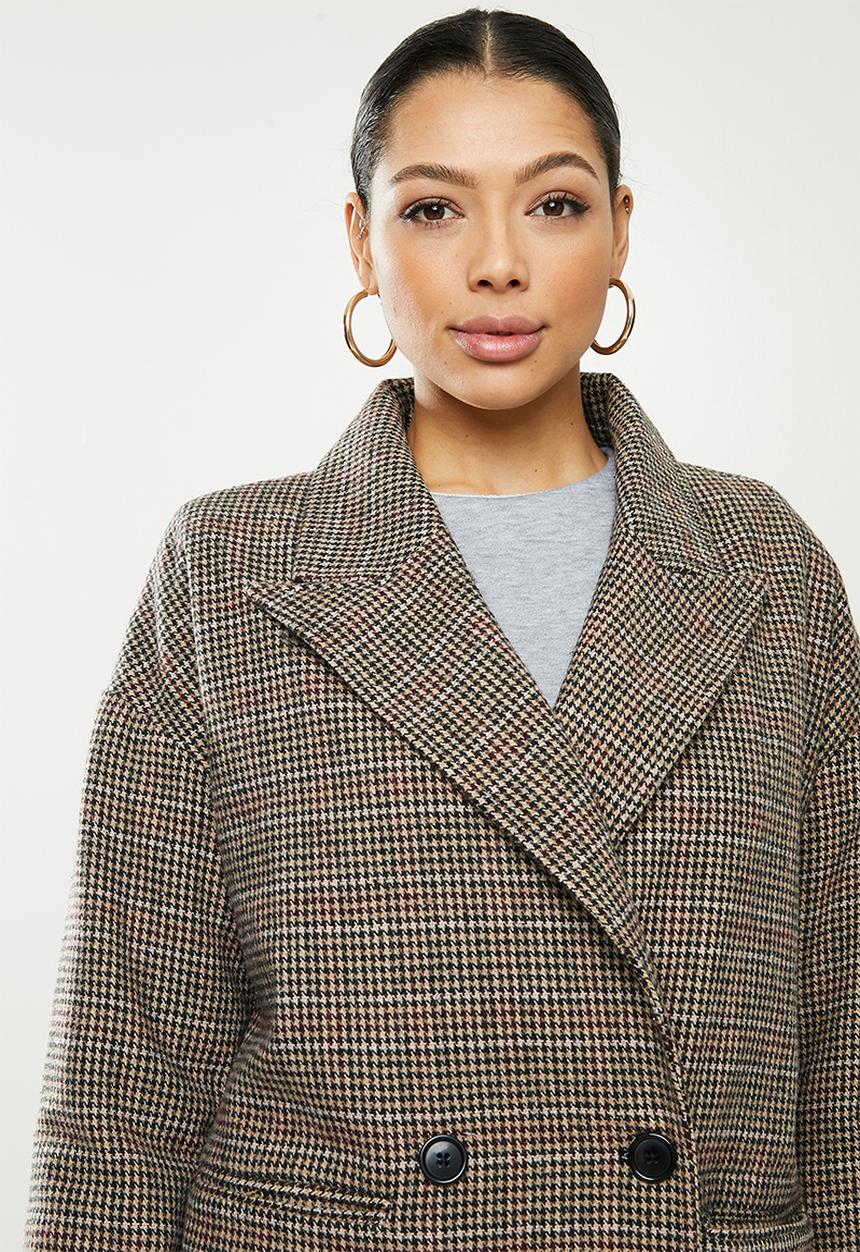 Missguided - Heritage check oversized - brown