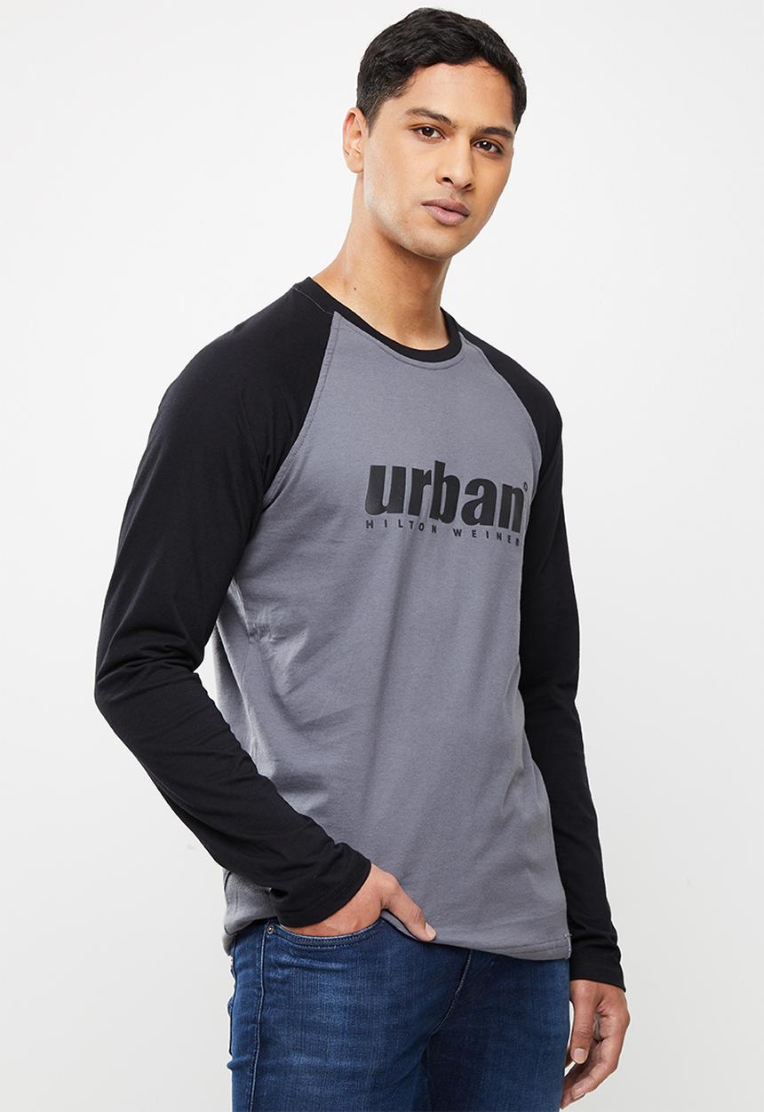 urban° - Mens urban long sleeve Raglan T-shirt - grey