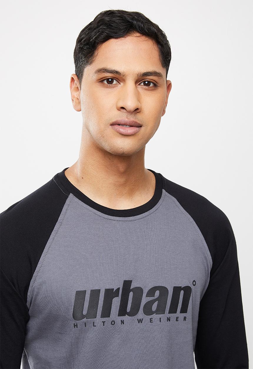 urban° - Mens urban long sleeve Raglan T-shirt - grey