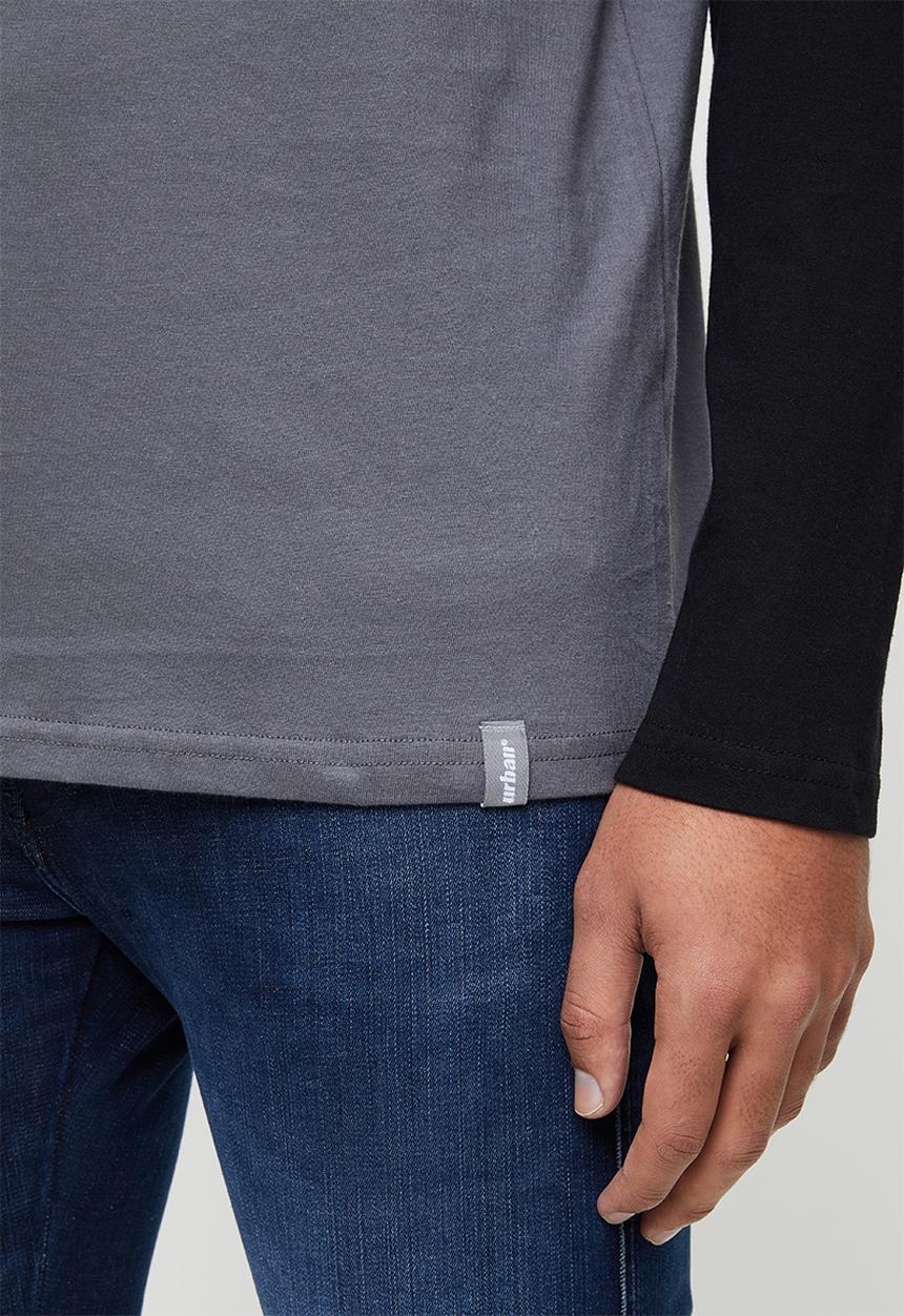 urban° - Mens urban long sleeve Raglan T-shirt - grey