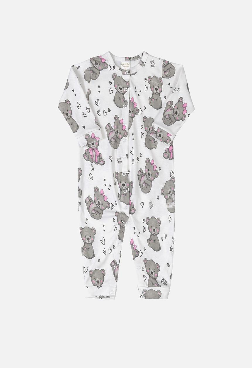 UP Baby - Baby girls bear romper - off white