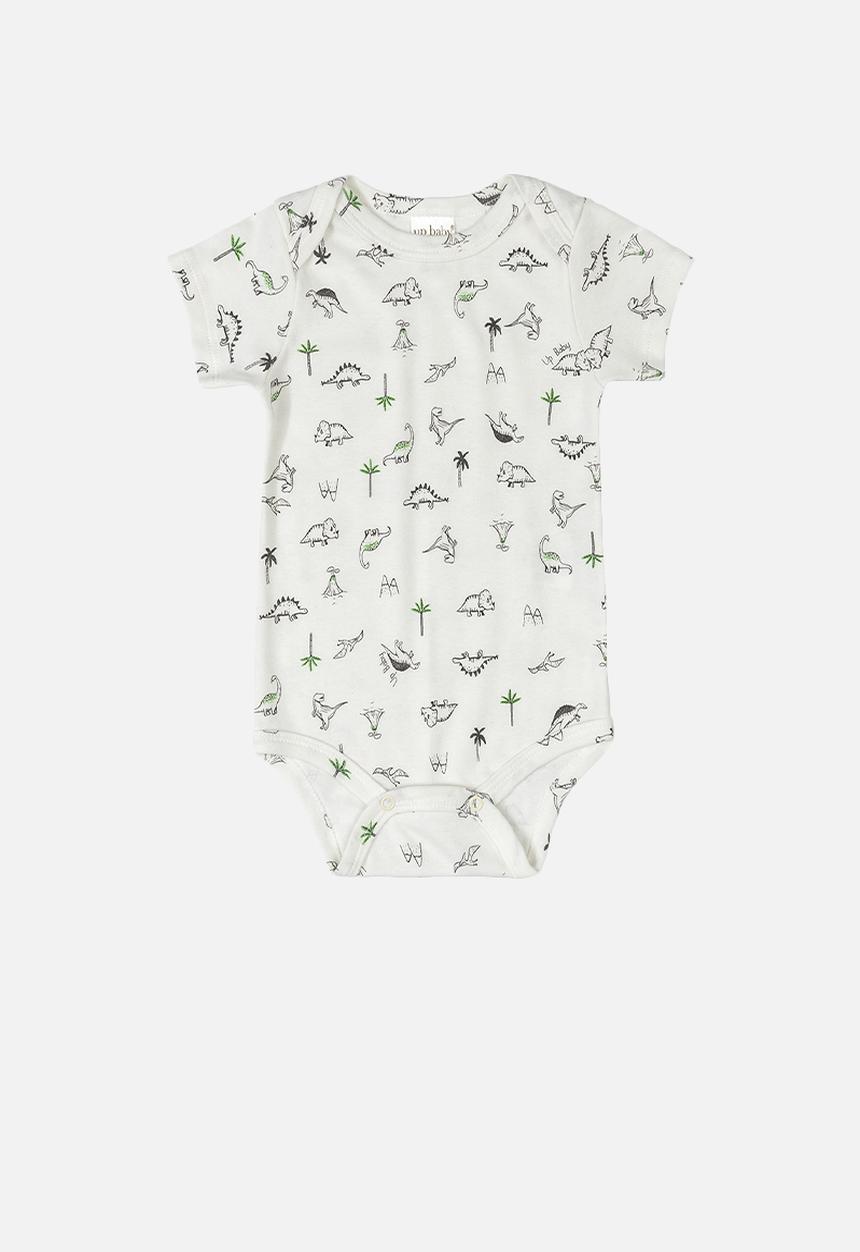 UP Baby - Baby boys dino print bodysuit - off white