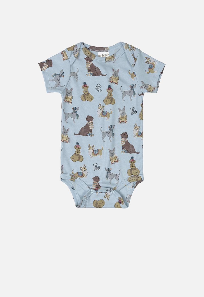 UP Baby - Baby boys dog print bodysuit - blue