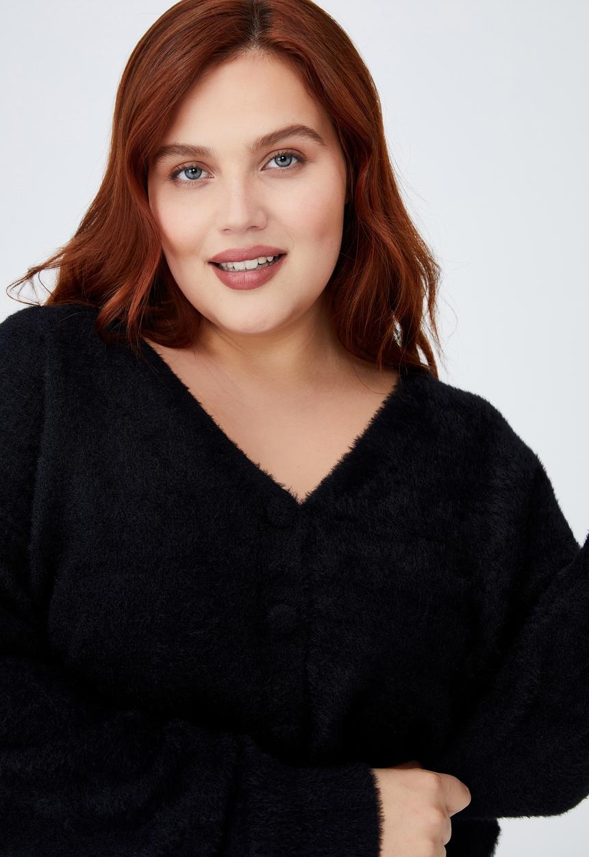 Cotton On - Curve super luxe cardi - black