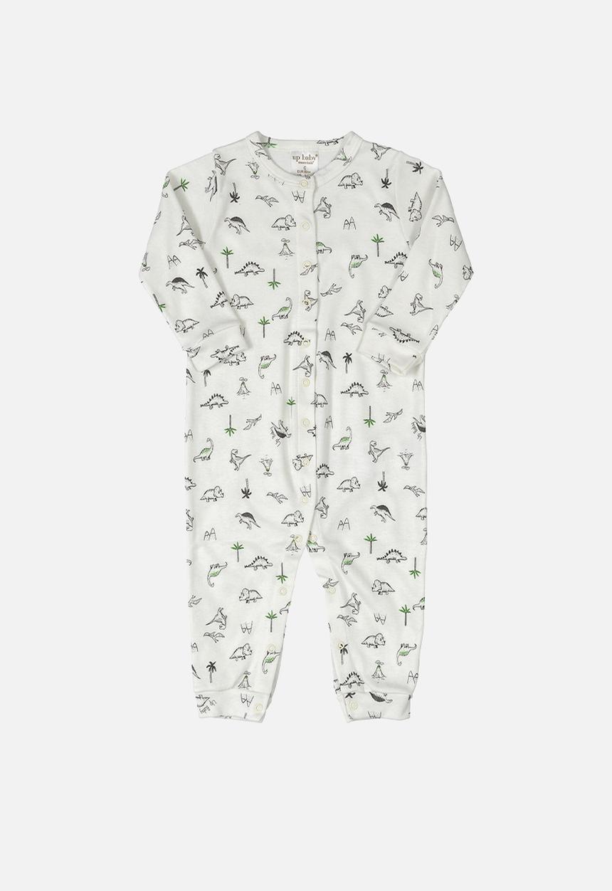 UP Baby - Baby boys dino print romper - off white