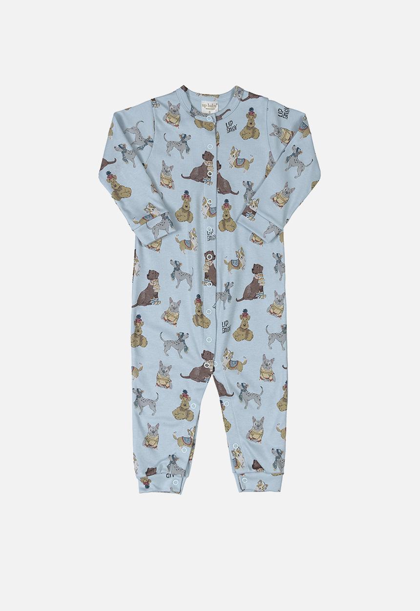 UP Baby - Baby boys dog print romper - blue