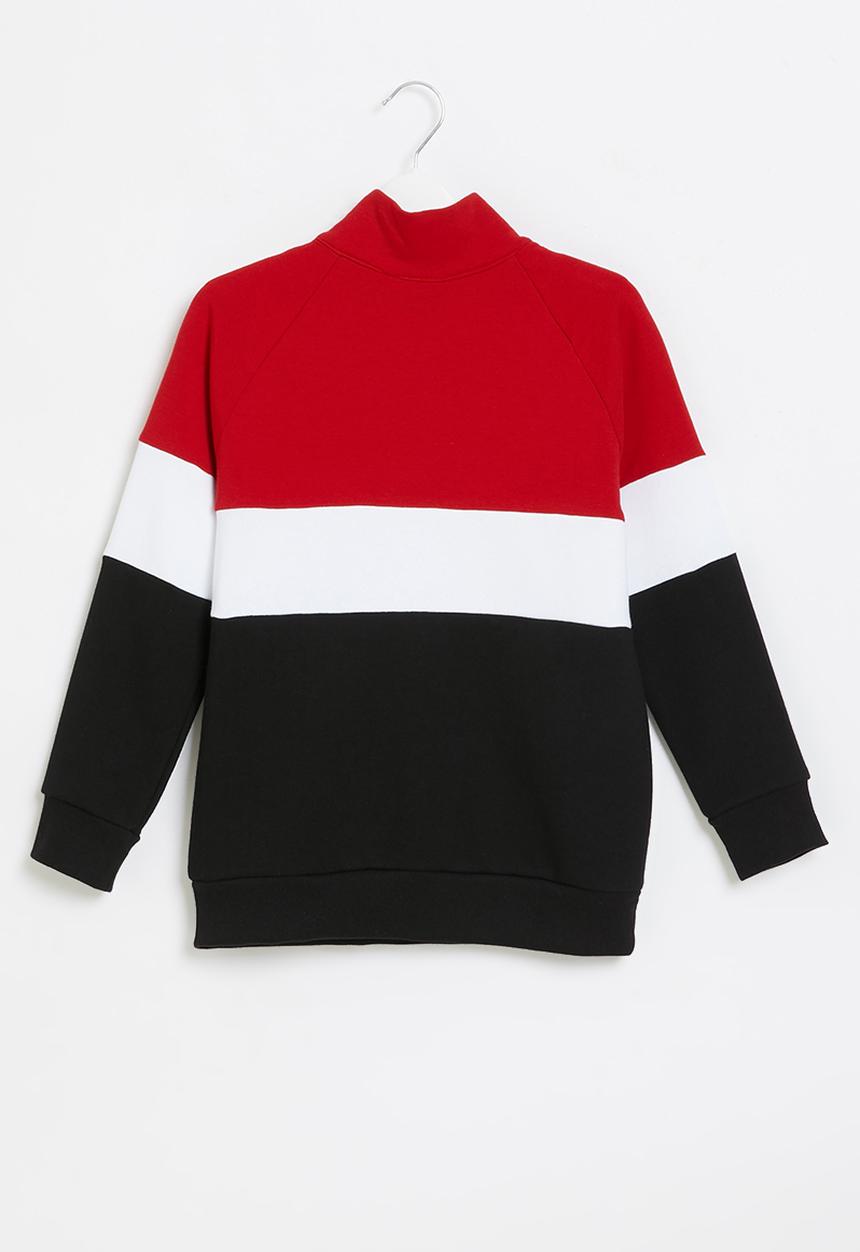 Rebel Republic - Boys 1/2 zip colour block sweatshirt - multi