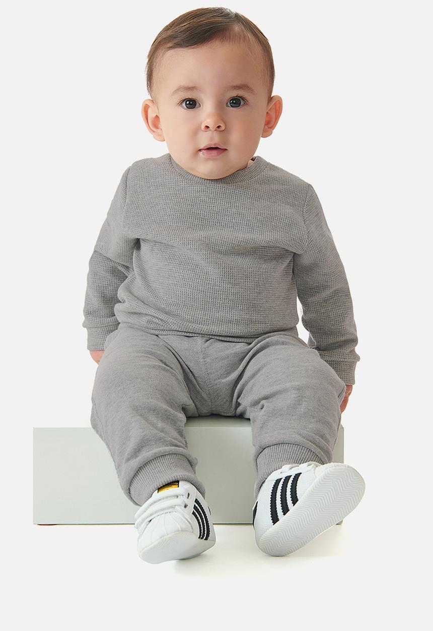 UP Baby - Boys soft cotton pants - grey