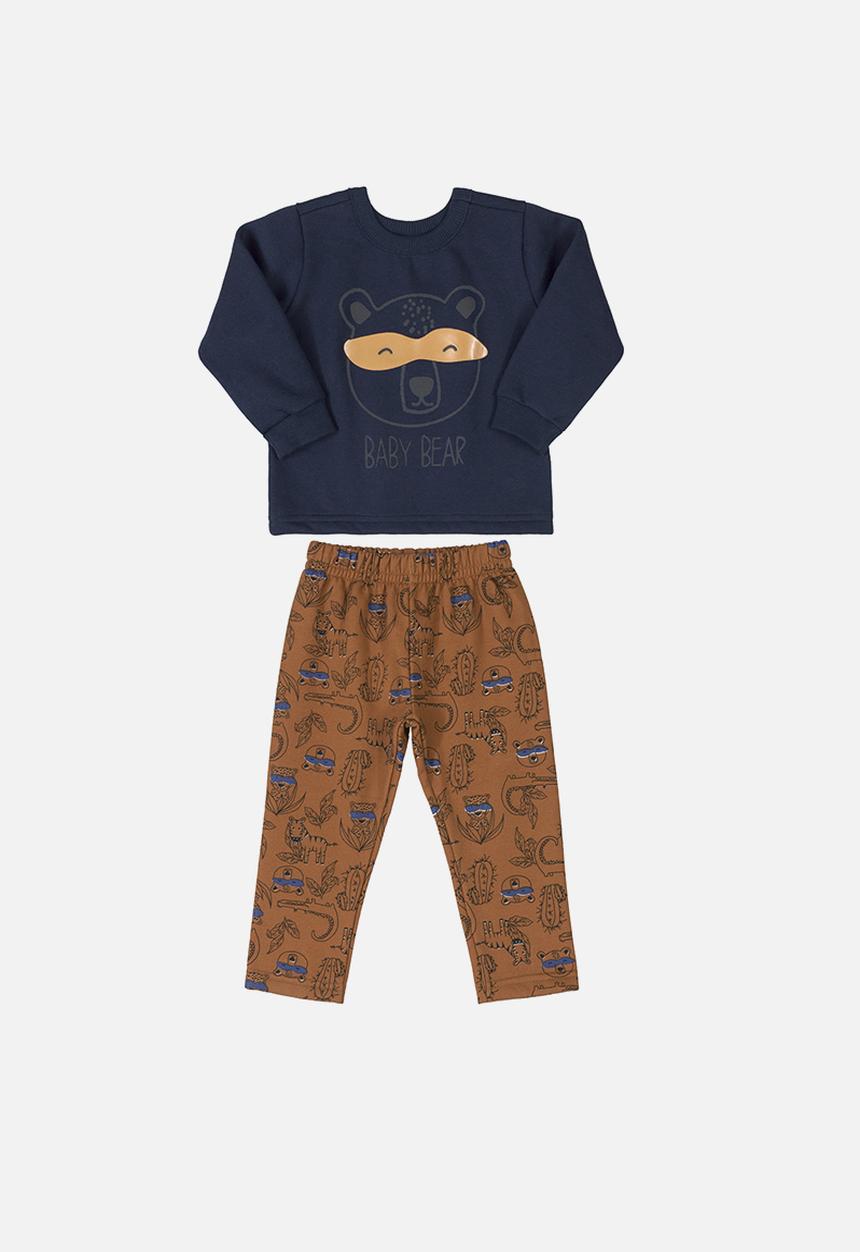 Bee Loop - Baby bear top & sweatpants set - dark blue